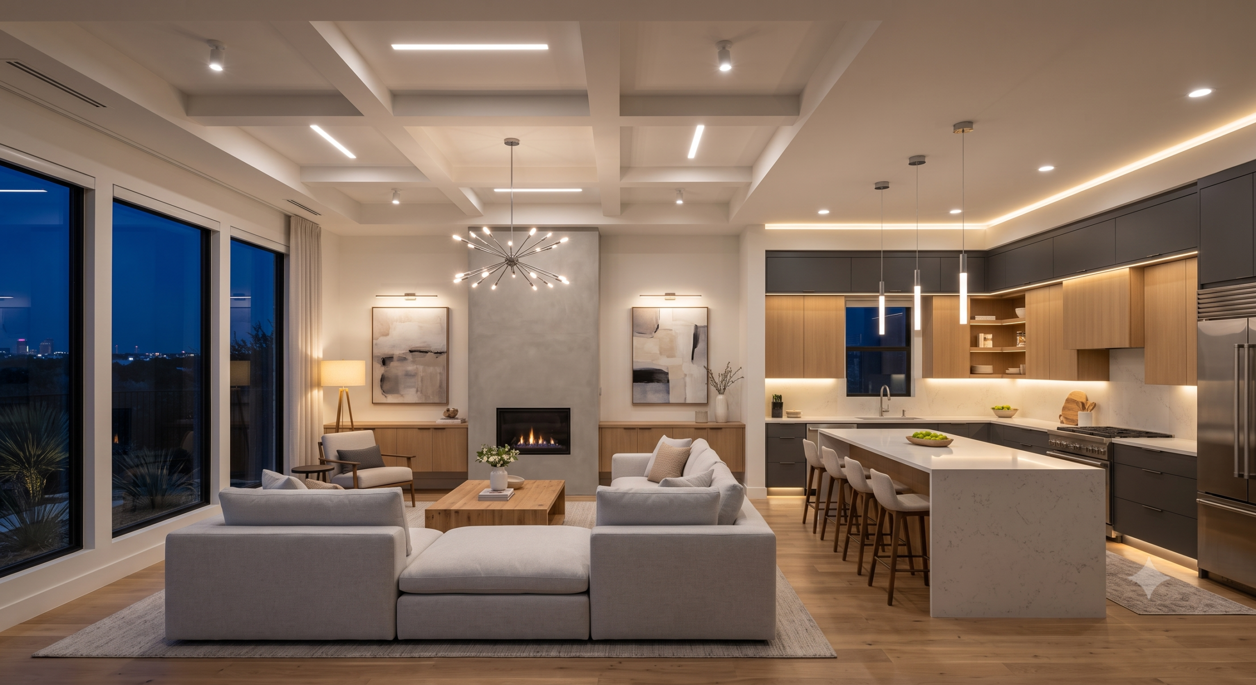 Residential LED lighting installation in Dallas Texas luxury home