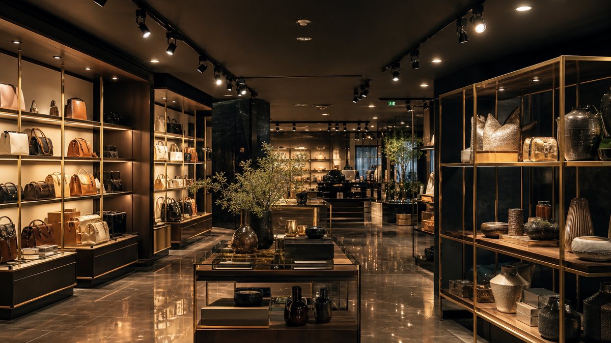 Retail store LED lighting installation with track lights and accent lighting in Arlington Texas